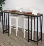 Masa Bucătărie Tip Bar, Auriu & Negru, 150x35x90 cm