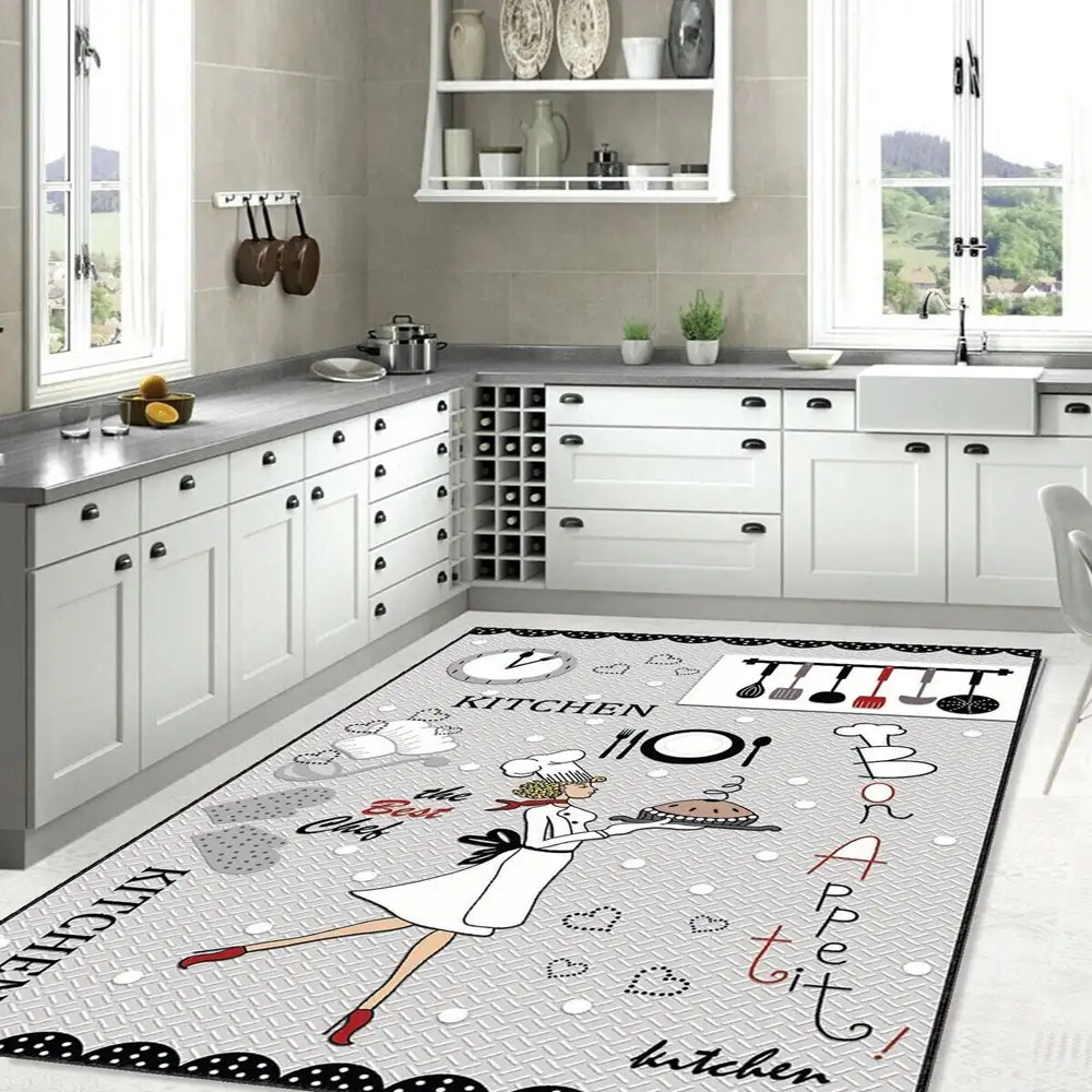 Covor de bucătărie Best Chef, 80x200 cm, imprimeu digital, antiderapant, multicolor