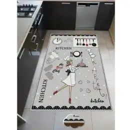 Covor de bucătărie Best Chef, 80x200 cm, imprimeu digital, antiderapant, multicolor