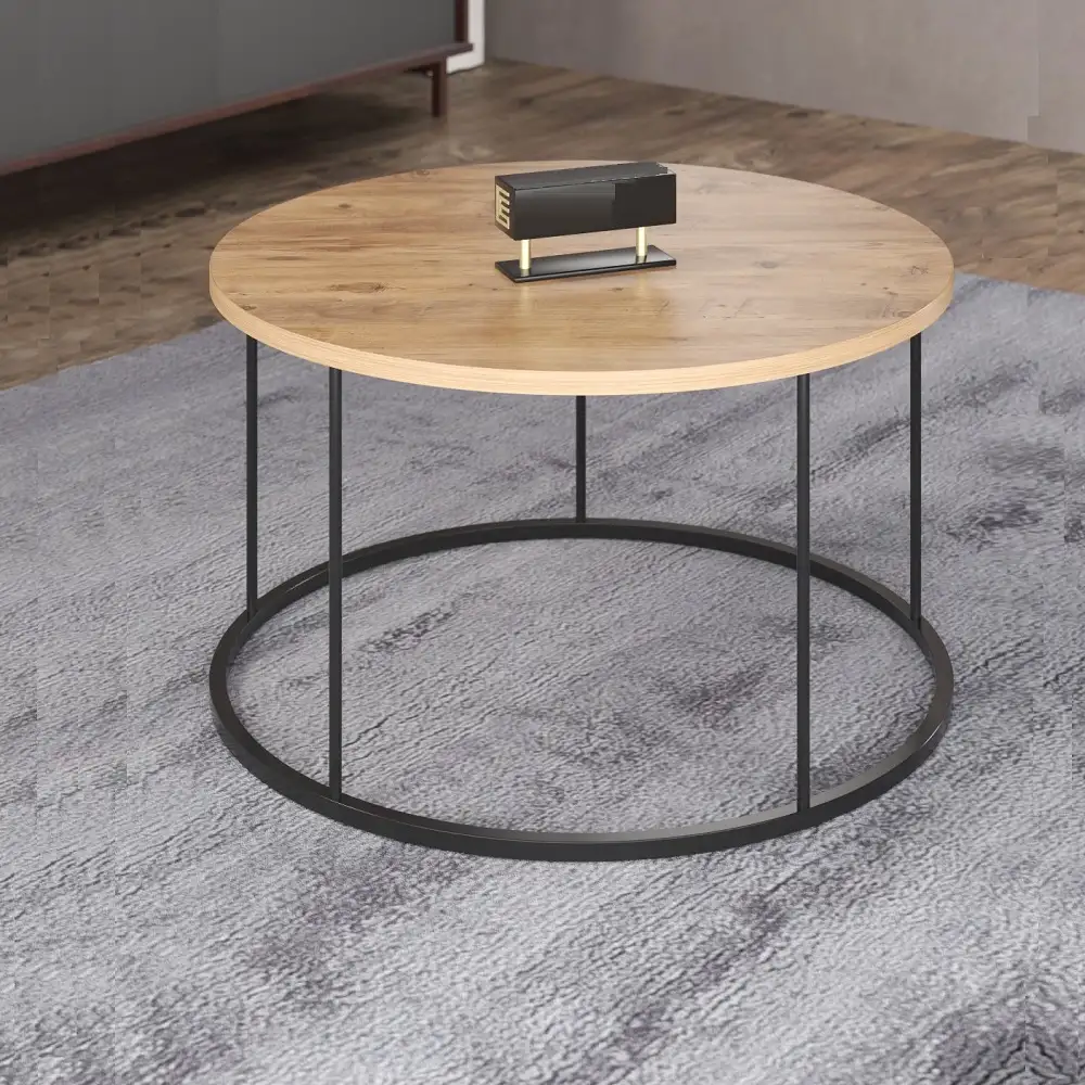 Masuta de cafea Vicenta Homs, nuc si negru, seria 440, 70 cm