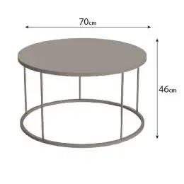 Masuta de cafea Vicenta Homs, nuc si negru, seria 440, 70 cm