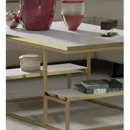 Masuta de cafea,Emelda,alb si auriu,seria 440, Homs,25077