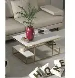 Masuta de cafea Emelda, alb auriu, seria 440, 25077