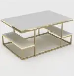 Masuta de cafea Emelda, alb auriu, seria 440, 25077
