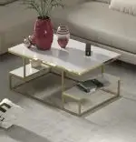 Masuta de cafea Emelda, alb auriu, seria 440, 25077