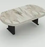 Masuta laterala Verla Homs, bej marmurat, reglabila, 25043