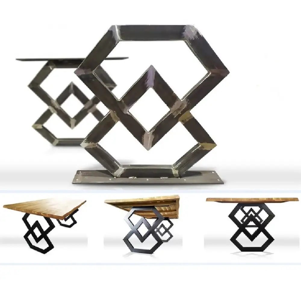 Set 2 picioare masa metal Homs, Negru, 72x60 cm, 30738