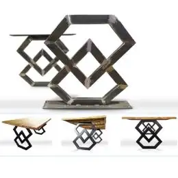 Set picioare masa metal, Homs , Negru,72x60 cm,30738