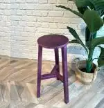 Scaun bar din lemn culoare mov, Vinita, 70 cm
