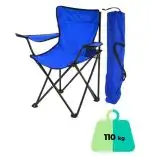 Set 2 Scaune Pliabile cu Cotiere și Suport,  Pentru Camping sau Grădină,albastru