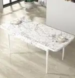 Masa extensibila dining, alb marmurat, 170 x 80 cm
