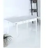 Masa extensibila dining, alb marmurat, 170 x 80 cm