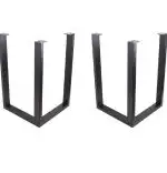 Set 2 picioare metalice pentru masa, negru  72 cm