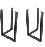 Set 2 picioare metalice pentru masa, negru  72 cm