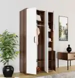 Dulap Homs 4 usi, alb si nuc,170x90x40 cm