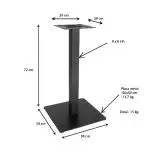 Picioare metalice pentru masa 80x80 cm,negru