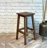 Scaun bar Vinita din lemn, culaore nuc, 67 cm