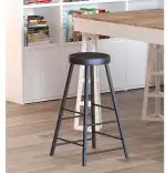 Scaun taburet din metal, negru, 72 x 30 x 30 cm