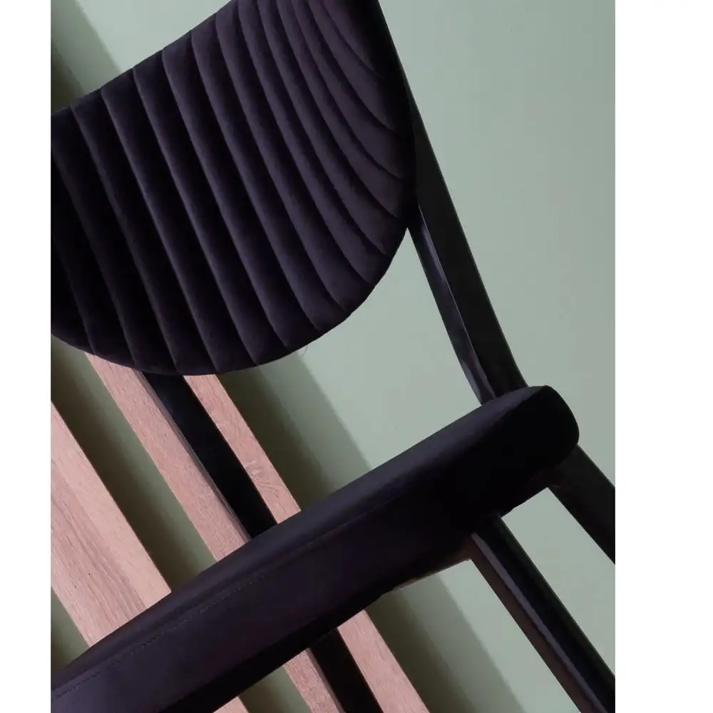 Set Masa Barton din MDF cu 4 Scaune  din metal, culaore negru, 140 cm