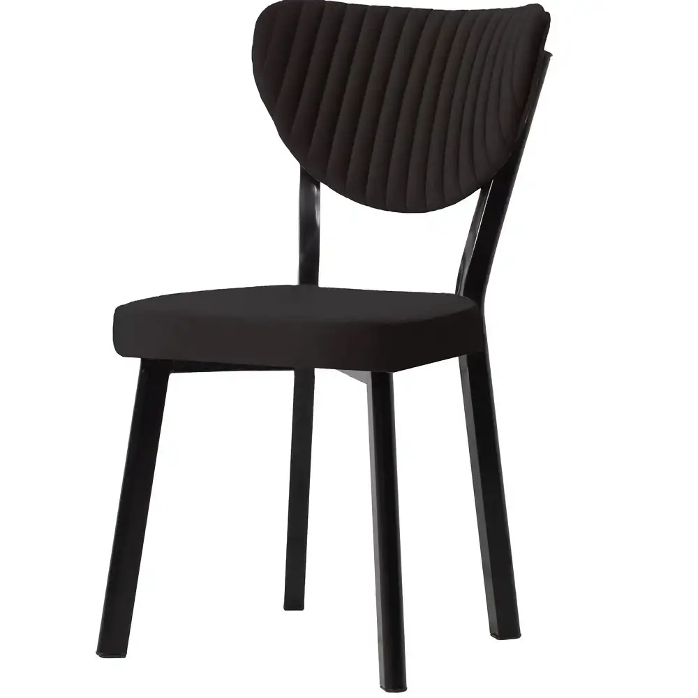 Set Masa Barton din MDF cu 4 Scaune  din metal, culaore negru, 140 cm