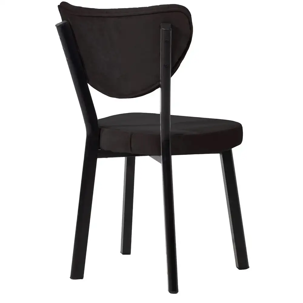 Set Masa Barton din MDF cu 4 Scaune  din metal, culaore negru, 140 cm