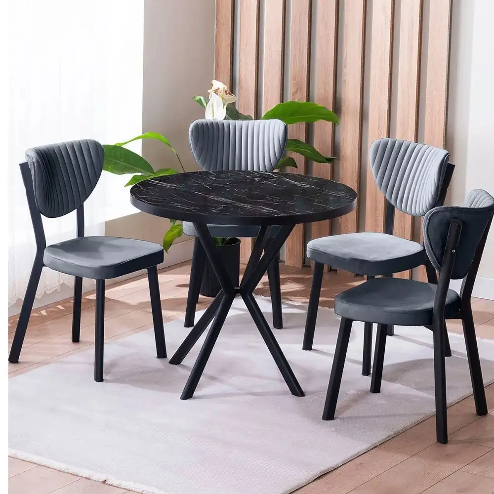 Scaun Barton, gri, profil din metal