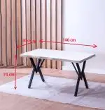 Set Masa Barton din MDF cu 4 Scaune  din metal, culaore negru, 140 cm