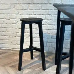Scaun bar, Vinita,din lemn culoare negru 70 cm