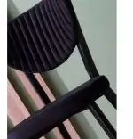 Set Masa Barton din MDF cu 4 Scaune  din metal, culaore alb si negru, 140 cm