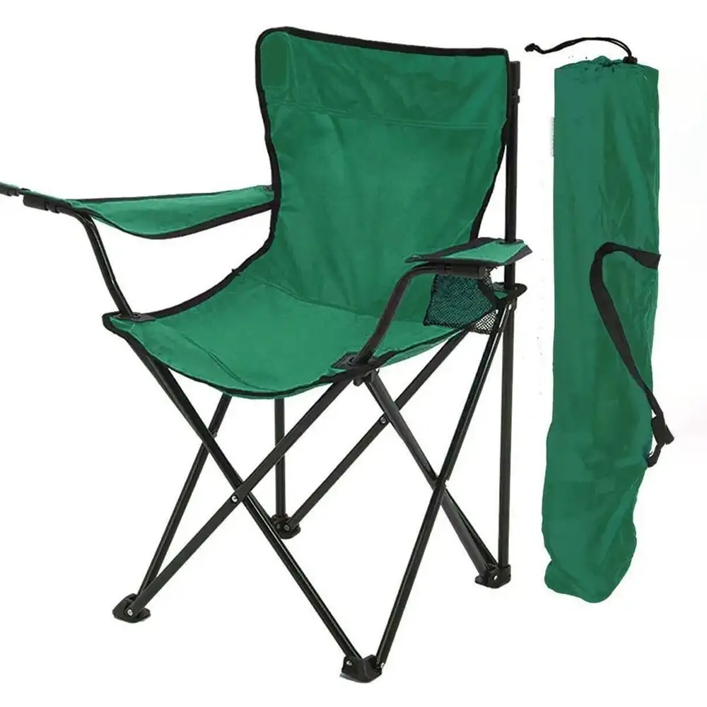 Scaune Pliabile cu Cotiere și Suport,  Pentru Camping sau Grădină,verde