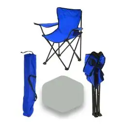 Scaune Pliabile cu Cotiere și Suport,  Pentru Camping sau Grădină,albastru