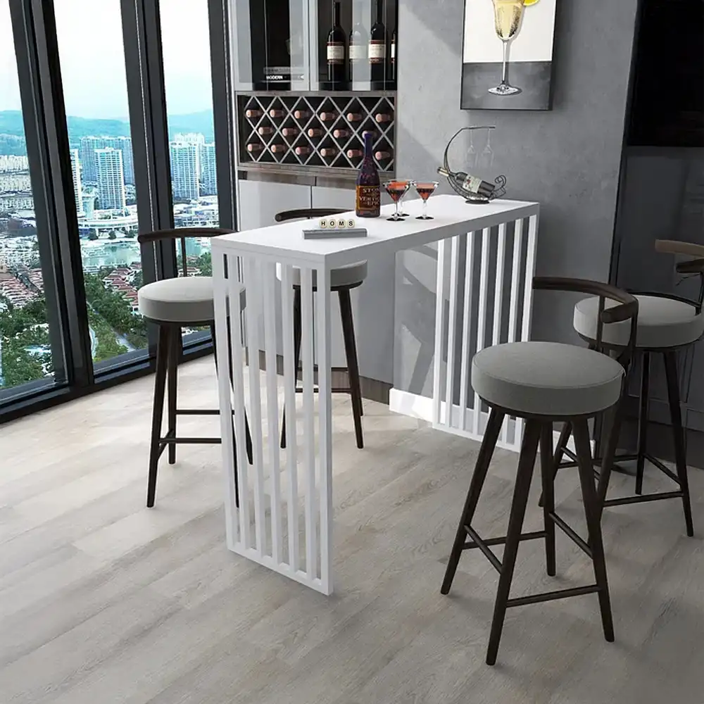 Masa bucatarie, tip bar, culoare alb,120 cm